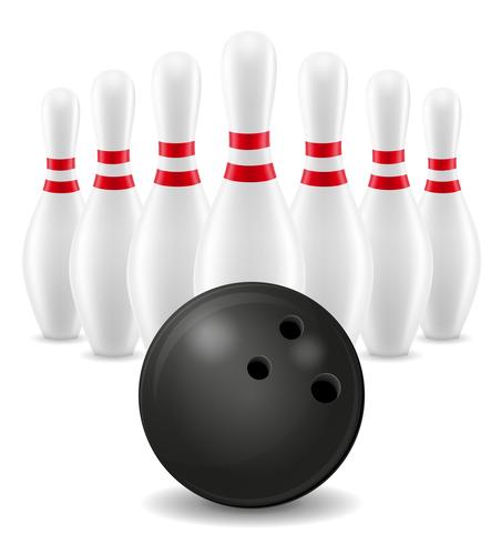 boule de bowling et illustration vectorielle broche vecteur