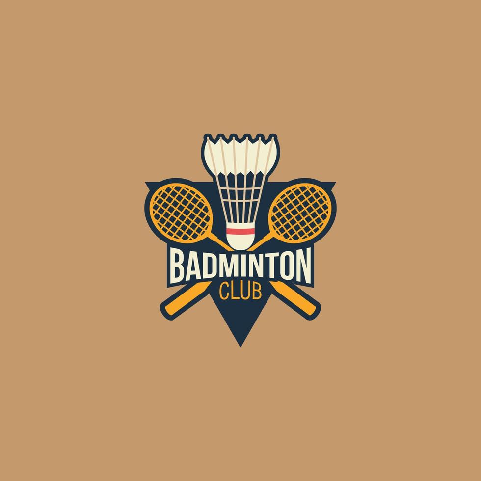 vecteur de conception de logo de badminton. adapté à l'équipe sportive de badminton et au logo du tournoi