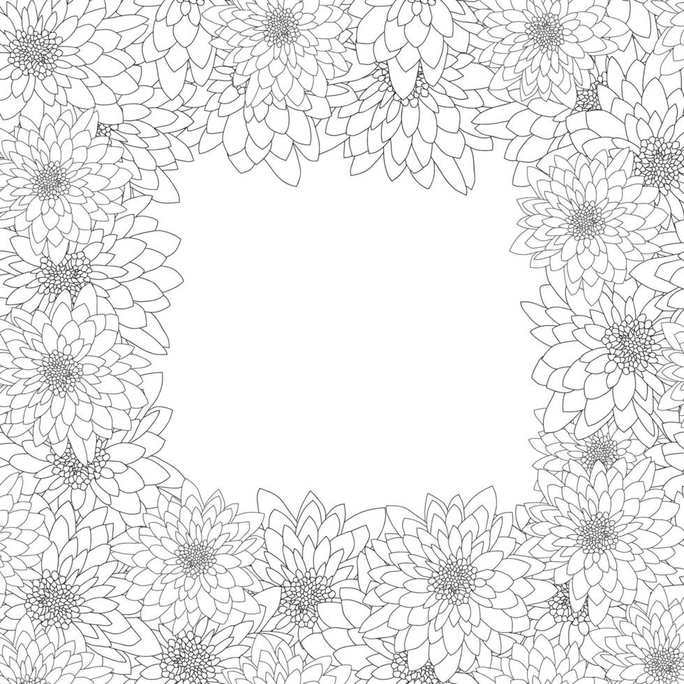 bordure de contour de chrysanthème2 vecteur