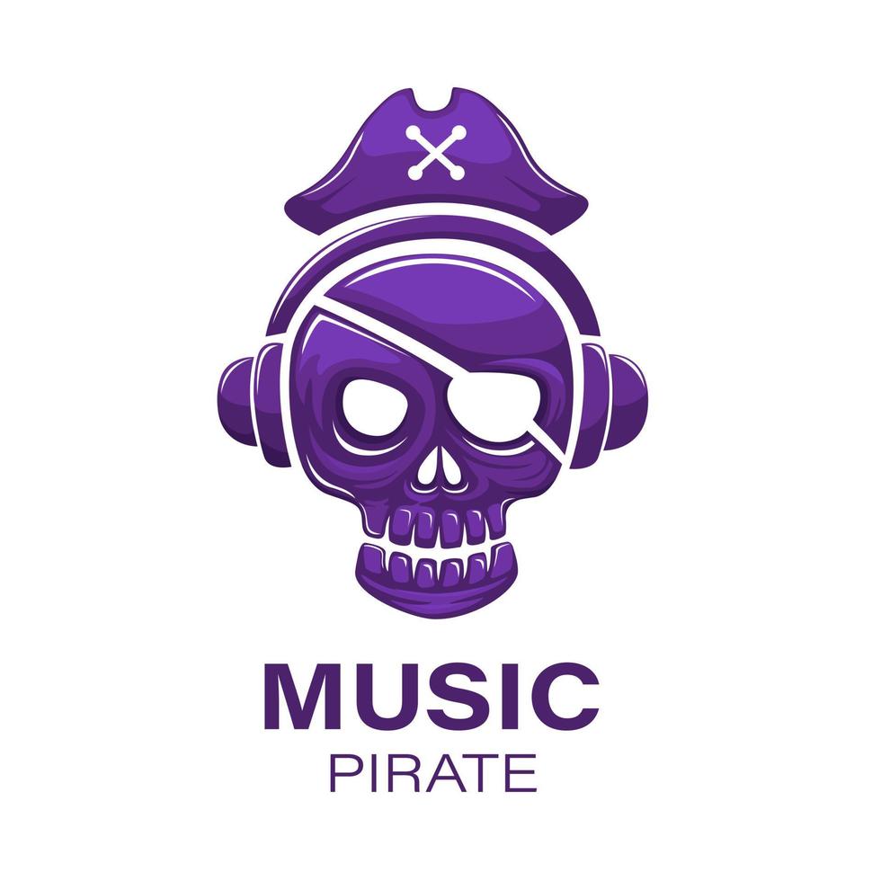 musique pirate logo mascotte illustration vecteur