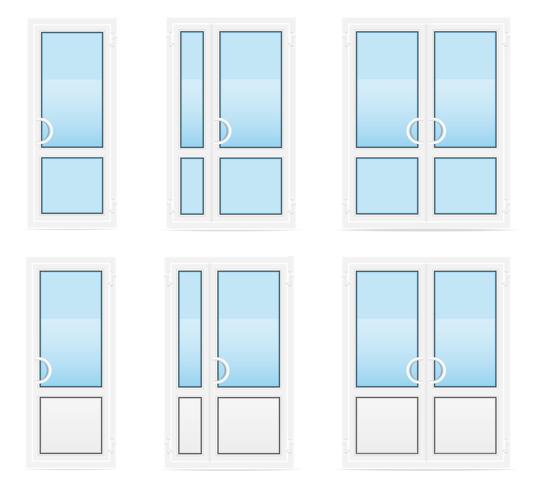 illustration vectorielle de portes transparentes en plastique vecteur