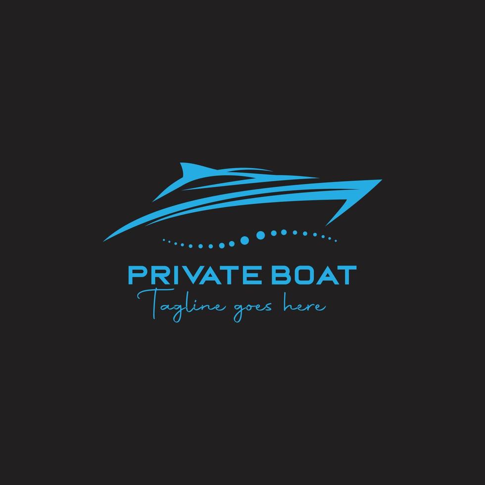 logo de bateau privé vecteur