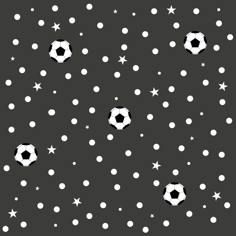 ballon de football étoile à pois fond gris foncé vecteur