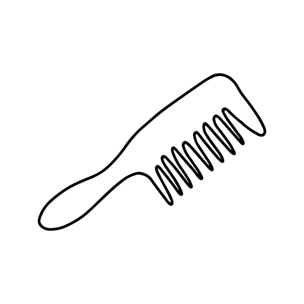 Brosse à cheveux doodle illustration.image en noir et blanc isolée sur fond blanc.outils pour coiffeurs.pour la beauté et les soins des cheveux.illustration vectorielle vecteur