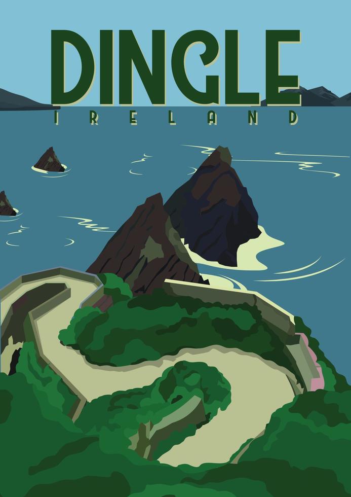 fond d'illustration vectorielle dingle irlande vecteur