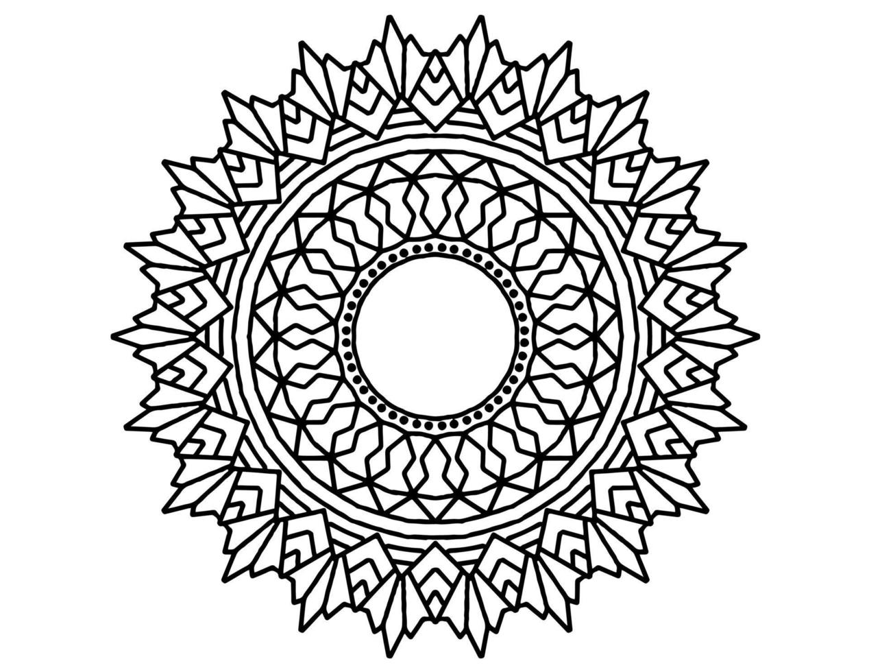 conception de mandala noir et blanc, tatouage, mehndi, coloriage vecteur