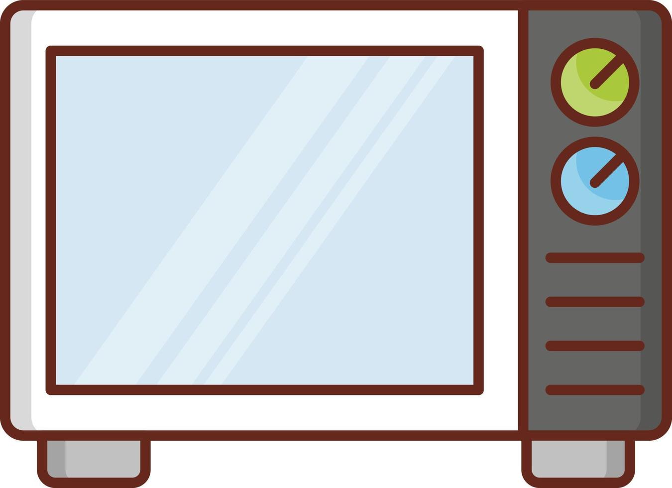 illustration vectorielle de micro-ondes sur un fond transparent. symboles de qualité premium. icône de couleur plate de ligne vectorielle pour le concept et la conception graphique. vecteur