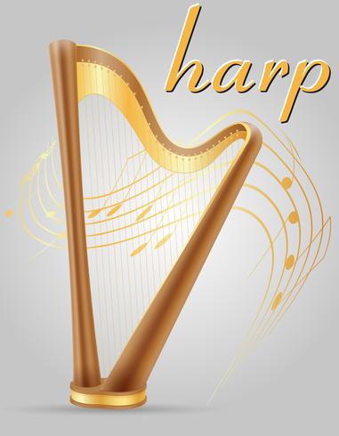 harpe instruments de musique stock illustration vectorielle vecteur