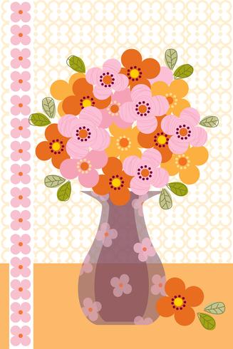 bouquet dans le placement graphique vectoriel vase