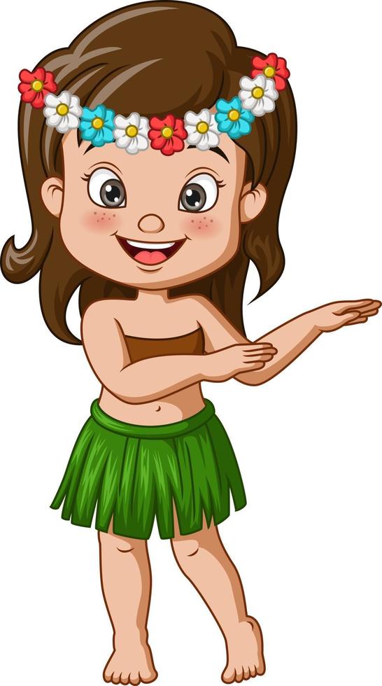 jolie petite fille de hula dansant vecteur