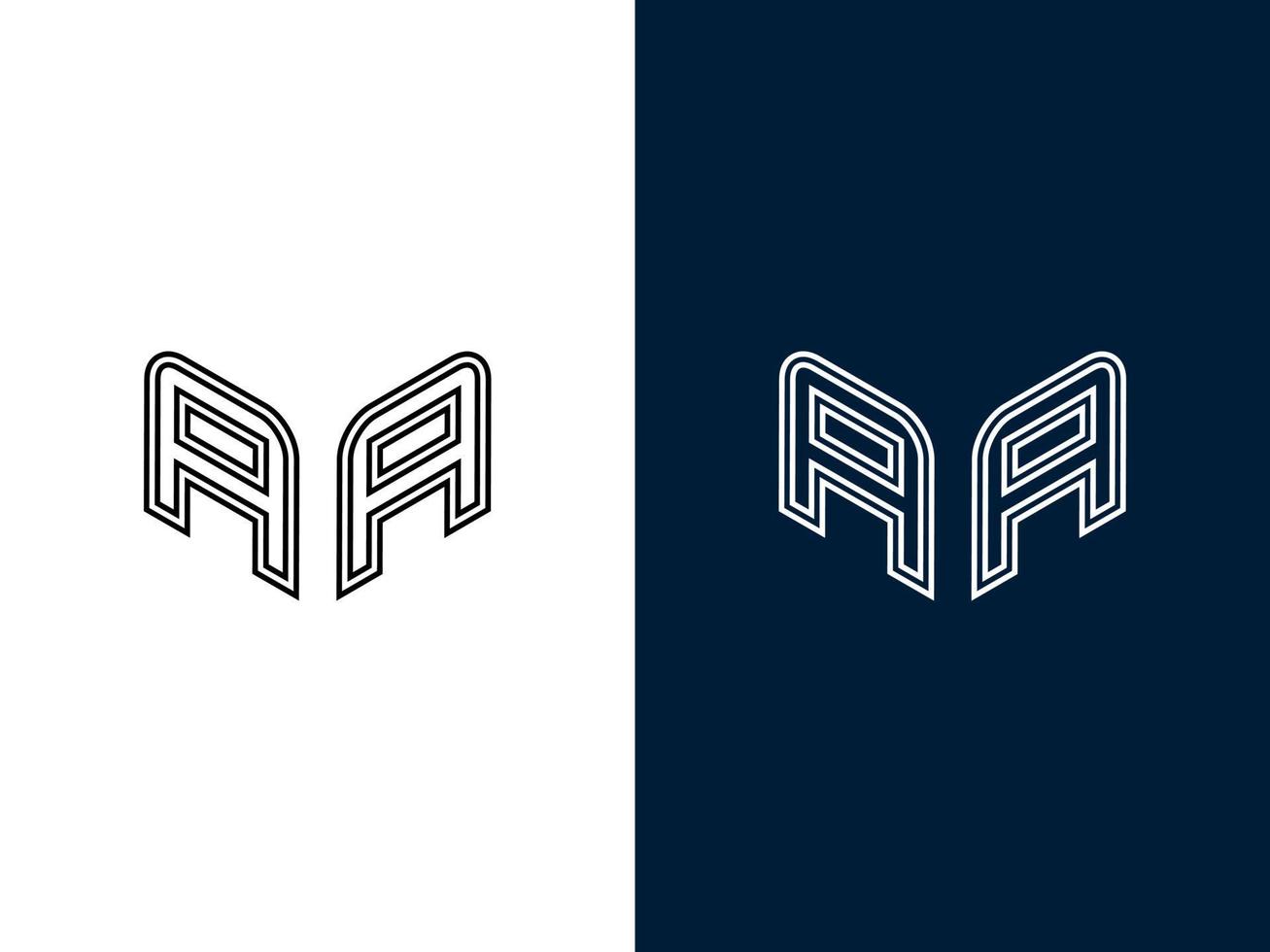 lettre initiale aa création de logo 3d moderne minimaliste vecteur