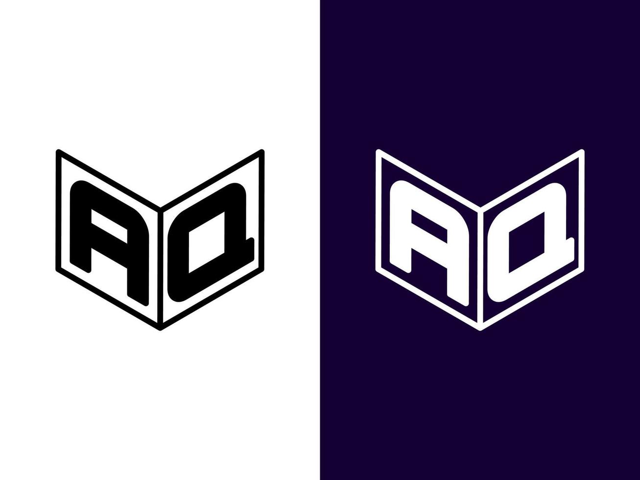 lettre initiale aq création de logo 3d minimaliste et moderne vecteur