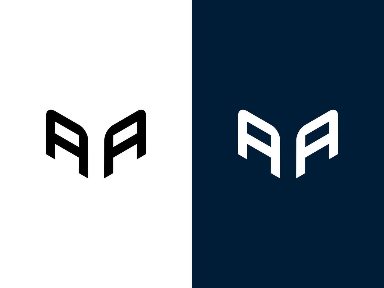 lettre initiale aa création de logo 3d moderne minimaliste vecteur