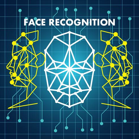 système de balayage de reconnaissance de visage humain vecteur