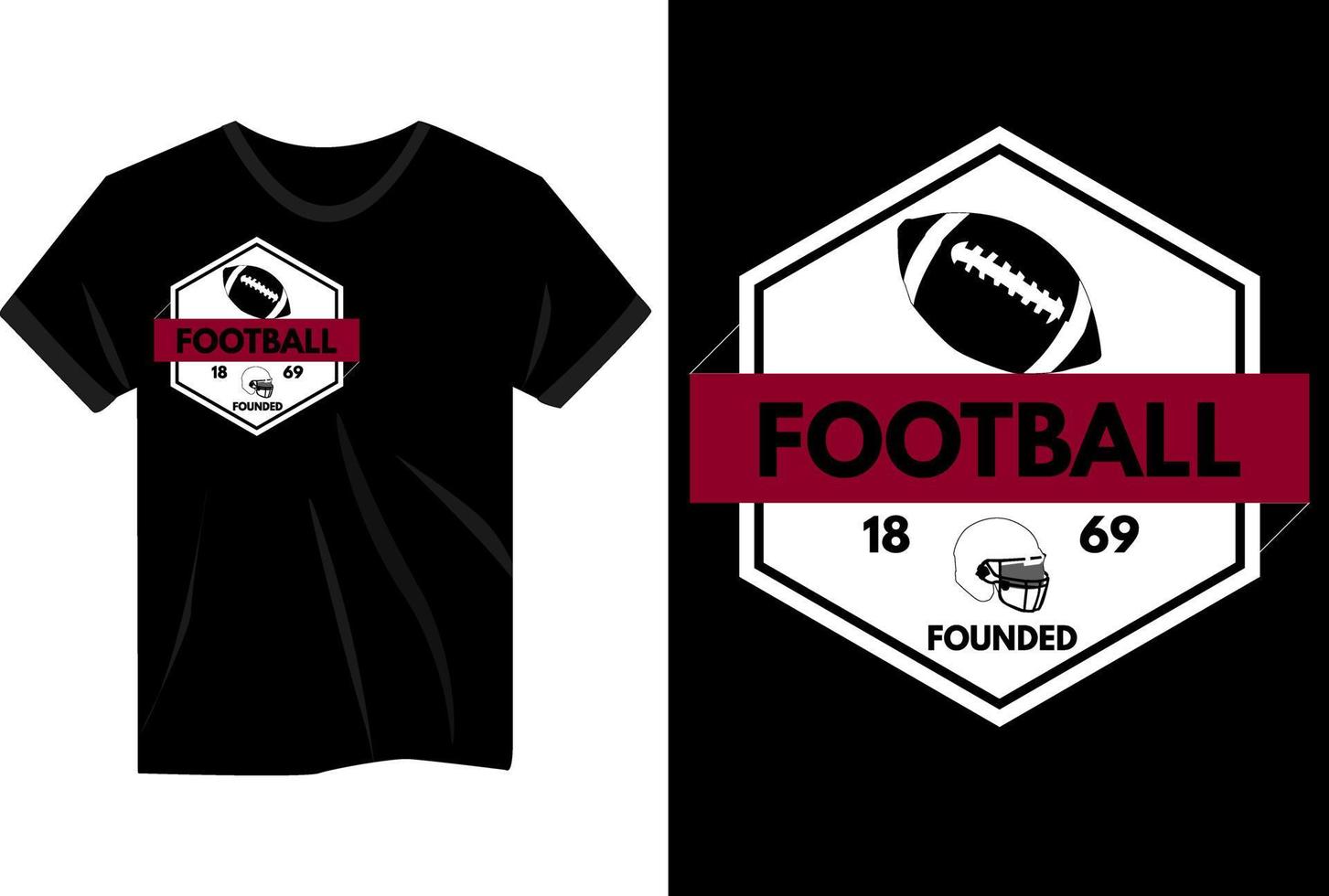 conception de t-shirt de logos de football vecteur