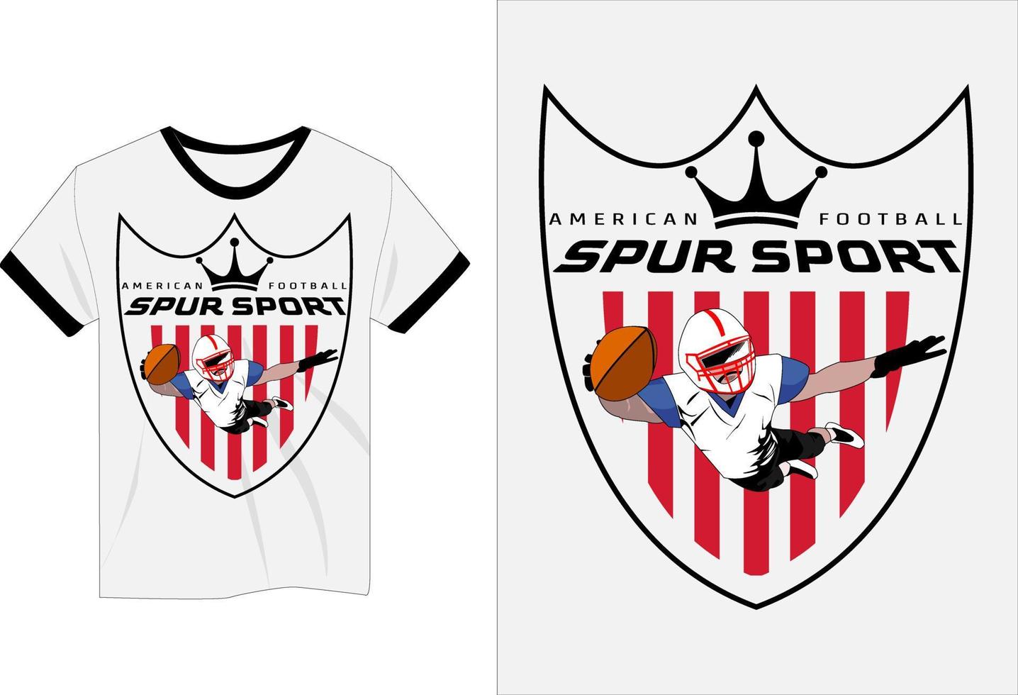 conception de t-shirt de football américain vecteur