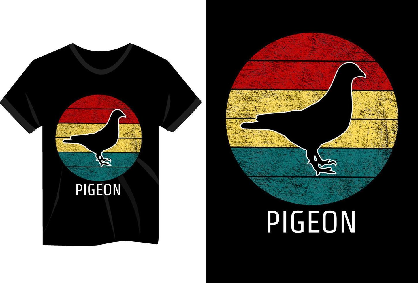 conception de t-shirt rétro vintage pigeon vecteur