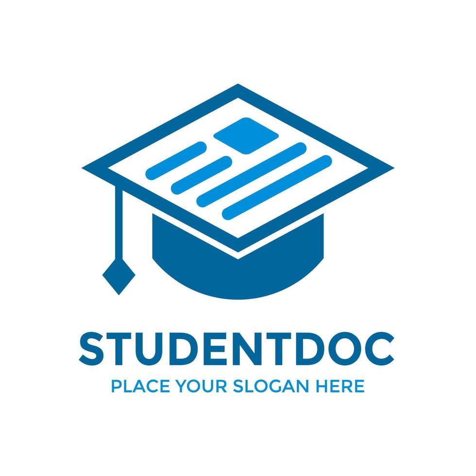 modèle de logo vectoriel de document étudiant.