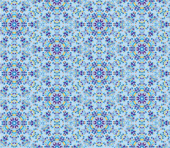 Modèle sans couture floral oriental abstrait. Ornement en mosaïque de fleurs vecteur