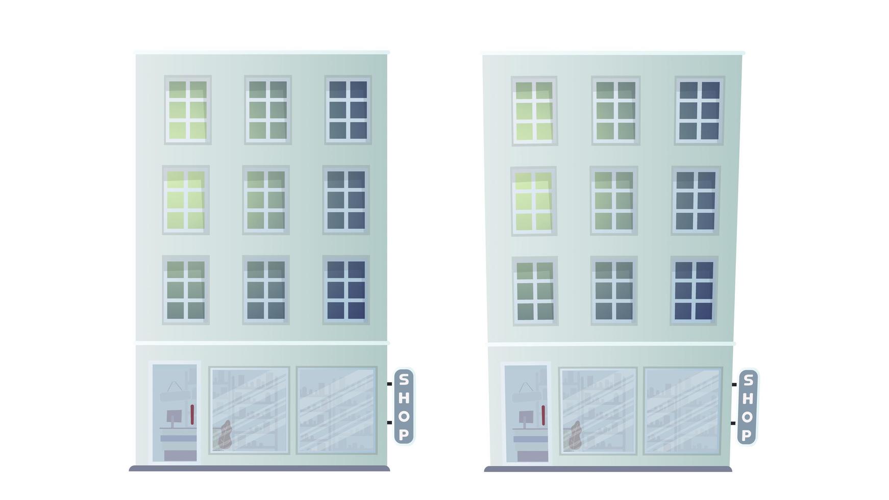 illustration vectorielle des immeubles de grande hauteur. bâtiments pour la conception de la ville. isolé sur fond blanc. vecteur