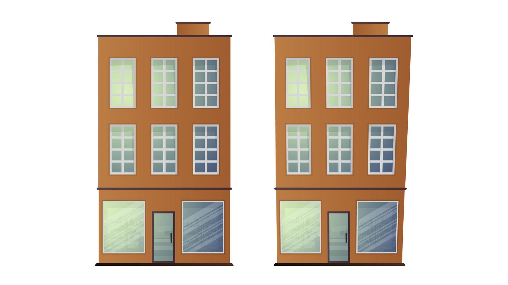 illustration vectorielle des immeubles de grande hauteur. bâtiments pour la conception de la ville. isolé sur fond blanc. vecteur