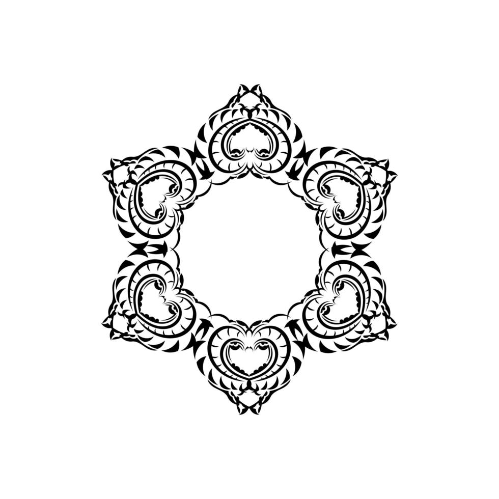 mandala indien noir et blanc. logo noir et blanc. élément isolé pour la conception et la coloration sur fond blanc. vecteur