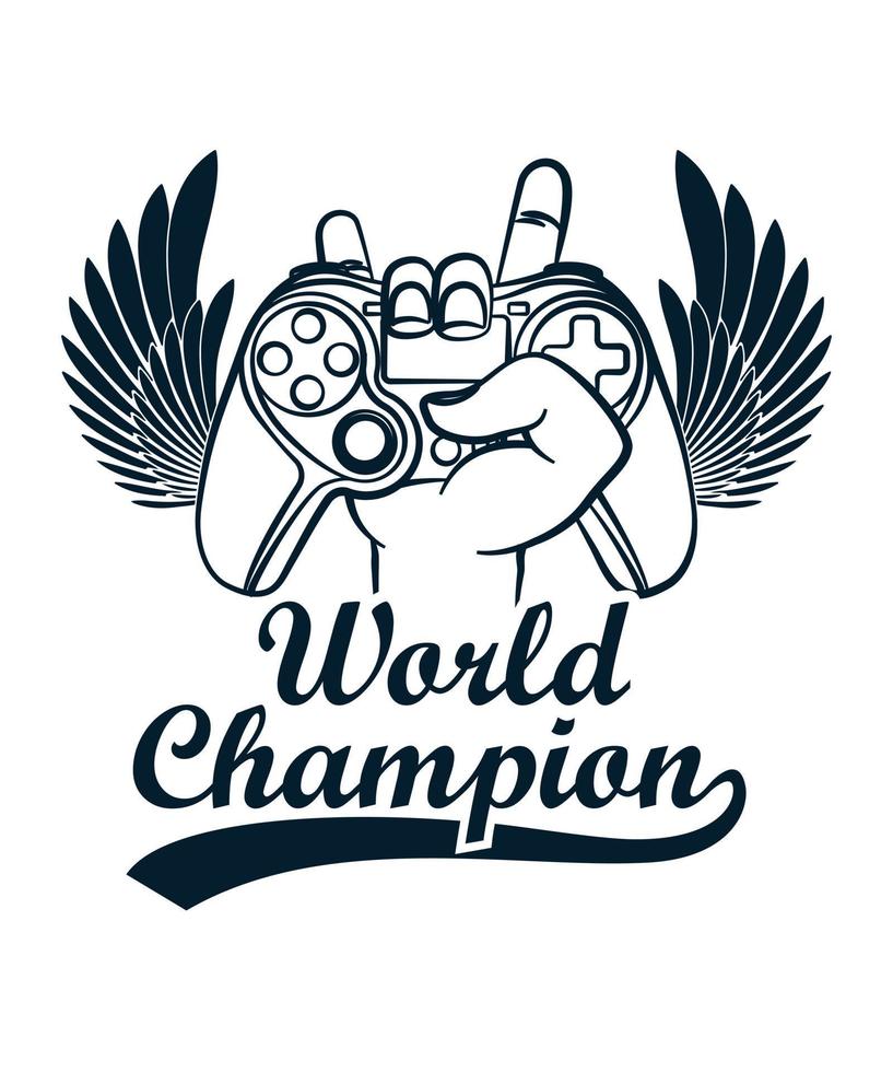 vecteur dillustration de jeu dessiné à la main champion du monde