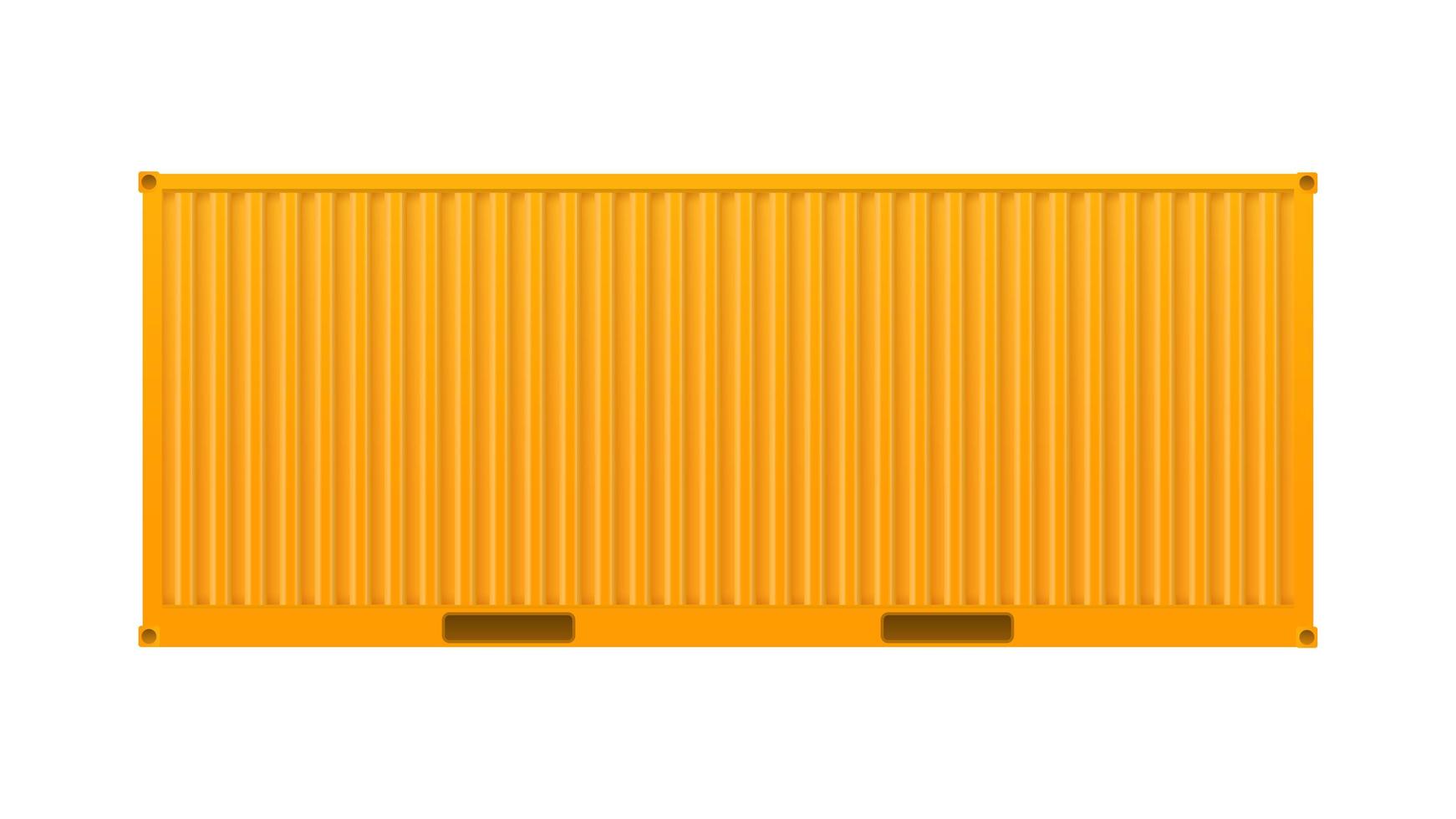 conteneur de fret jaune. grand conteneur pour navire isolé sur fond blanc. vecteur. vecteur