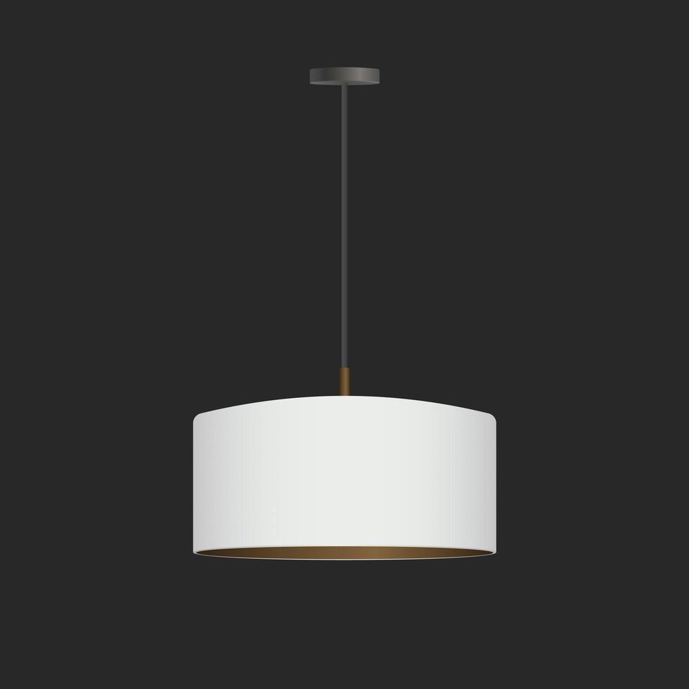 lampe blanche moderne isolée sur fond gris. illustration vectorielle pour la décoration intérieure. vecteur