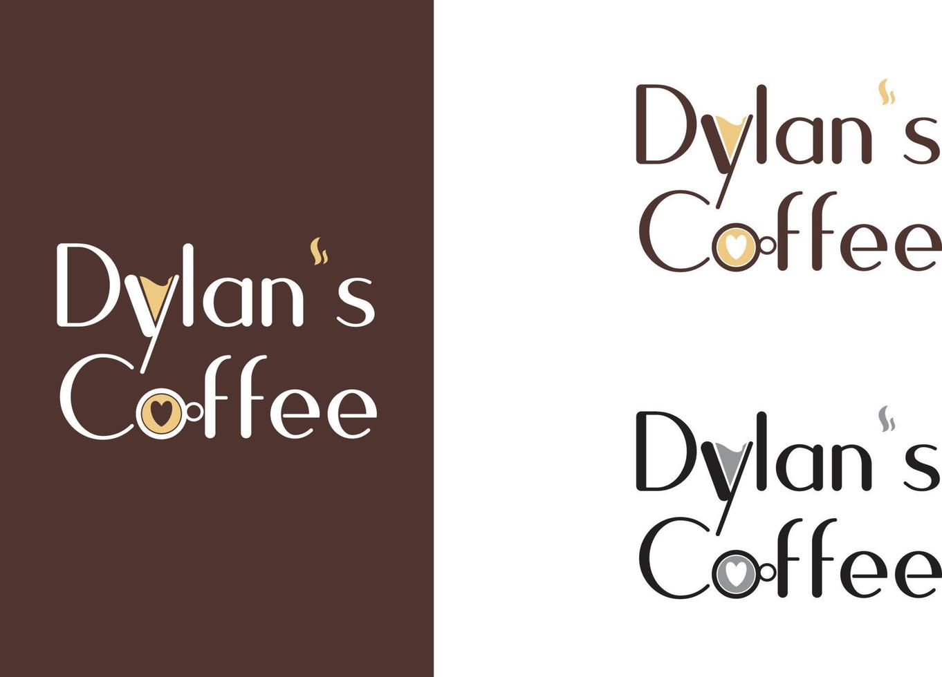 modèle de conception de logo d'entreprise de tasse de café de dylan vecteur