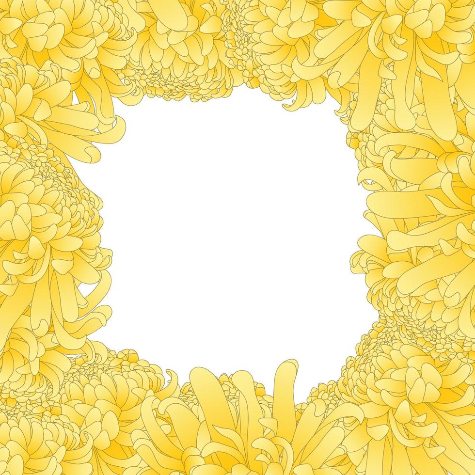 bordure de fleurs de chrysanthème jaune vecteur