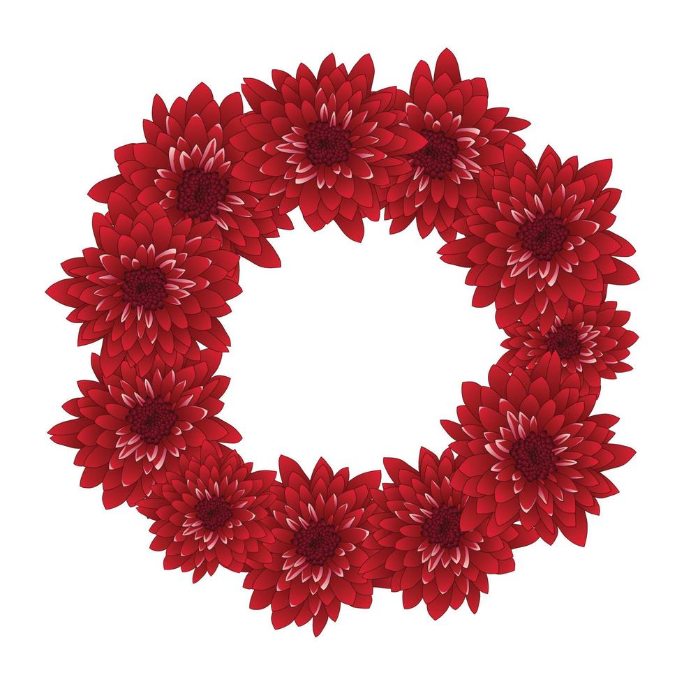 couronne de chrysanthème rouge vecteur