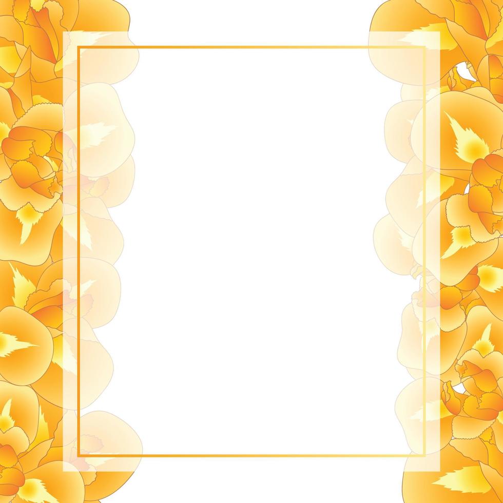 bordure de carte de bannière de fleur d'iris orange vecteur