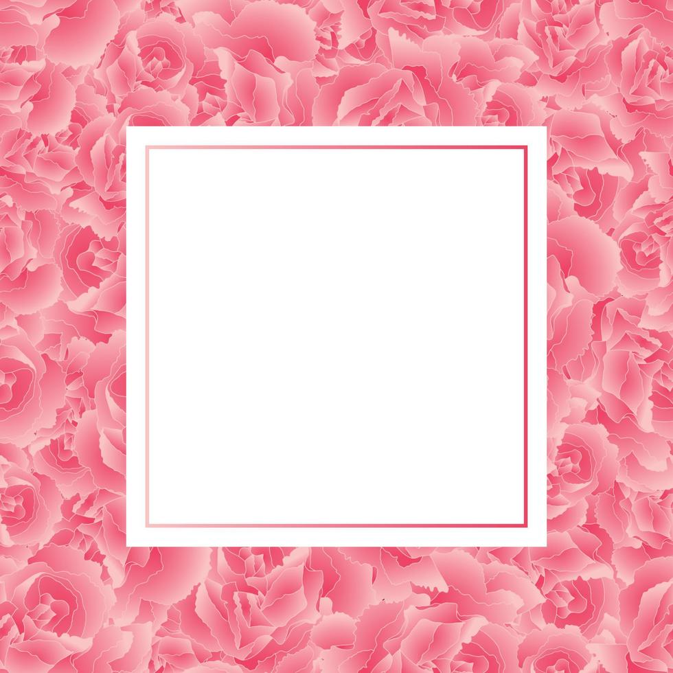 carte de bannière de fleur d'oeillet rose vecteur