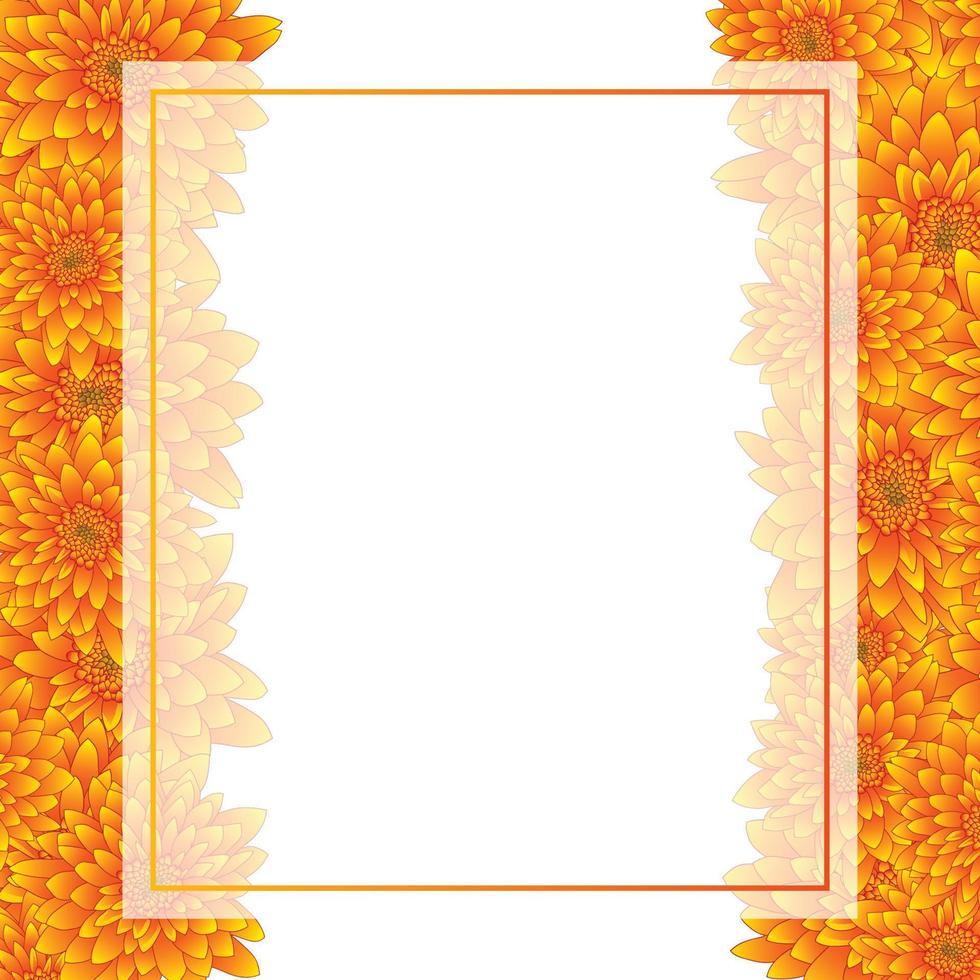 bordure de carte de bannière de chrysanthème jaune vecteur