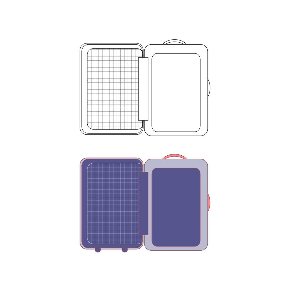 valise d'ouverture pour les vacances. illustration vectorielle. vecteur