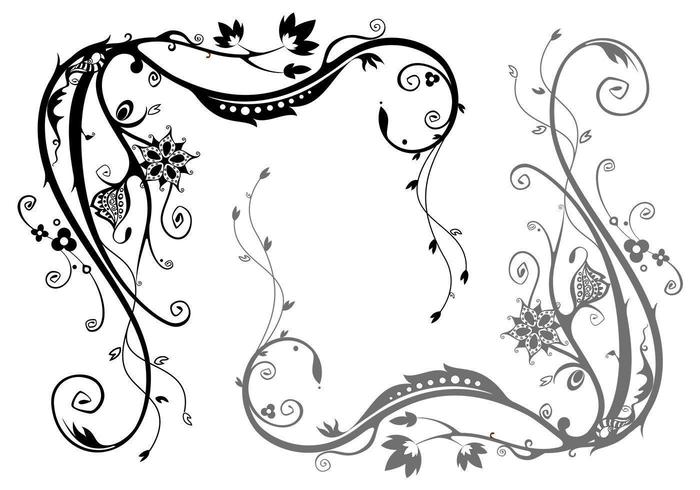 Pack Vector Floral Swirl