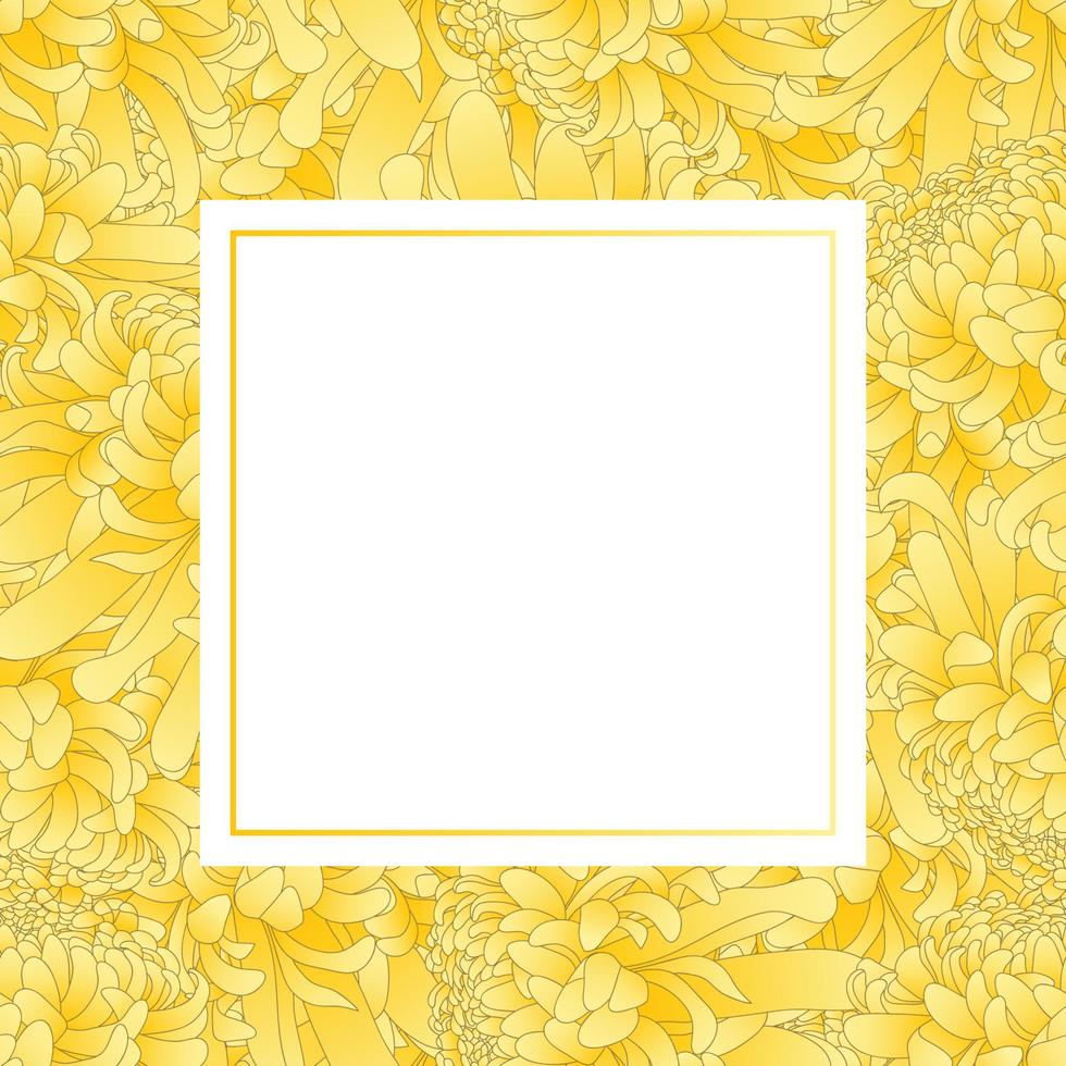 carte de bannière de fleur de chrysanthème jaune vecteur