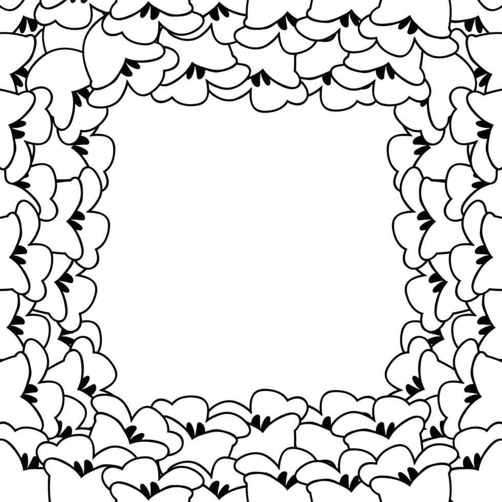 bordure de contour de muguet blanc. vecteur