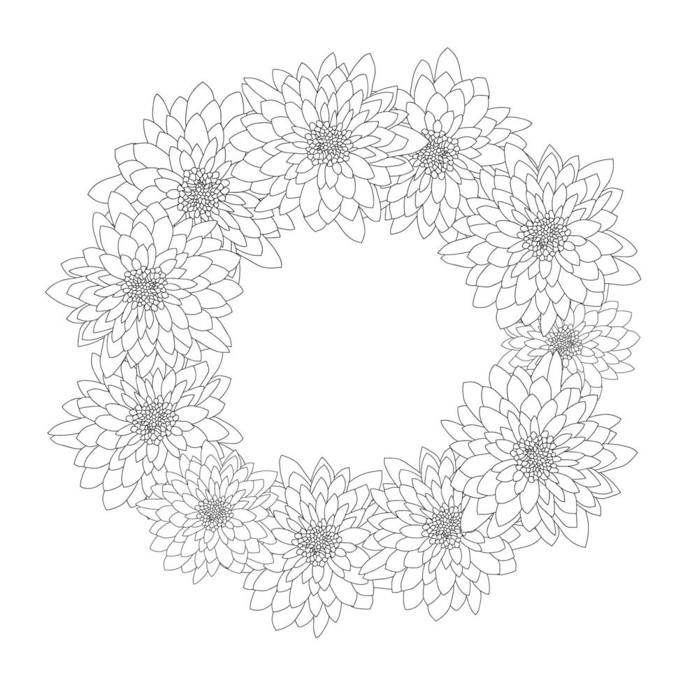 couronne de chrysanthème vecteur