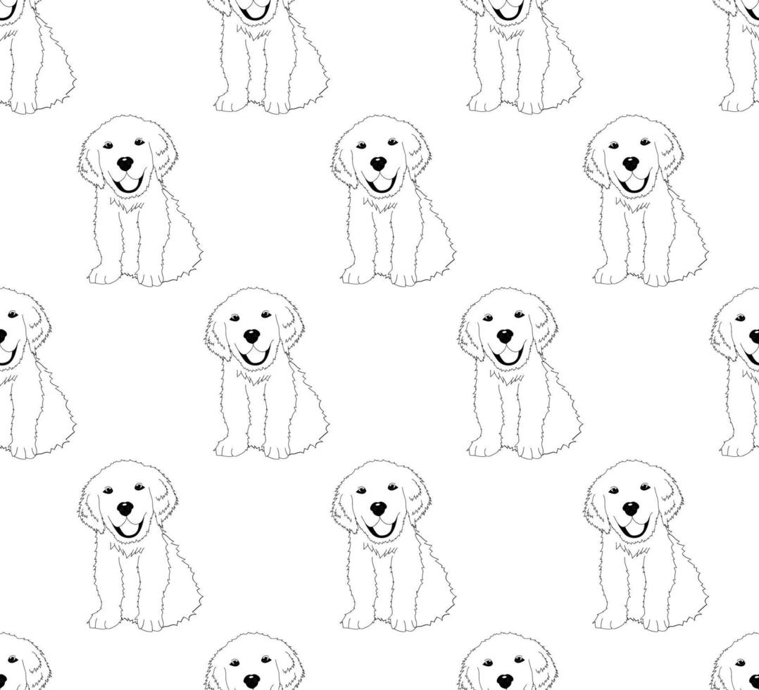 Chien golden retriever du labrador sans couture sur fond blanc vecteur