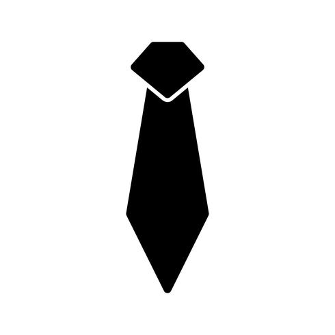 Cravate Glyphe Noir Icône vecteur