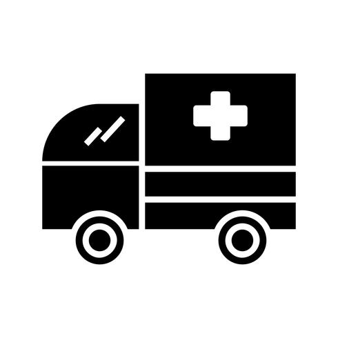 icône de glyphe noir ambulance vecteur