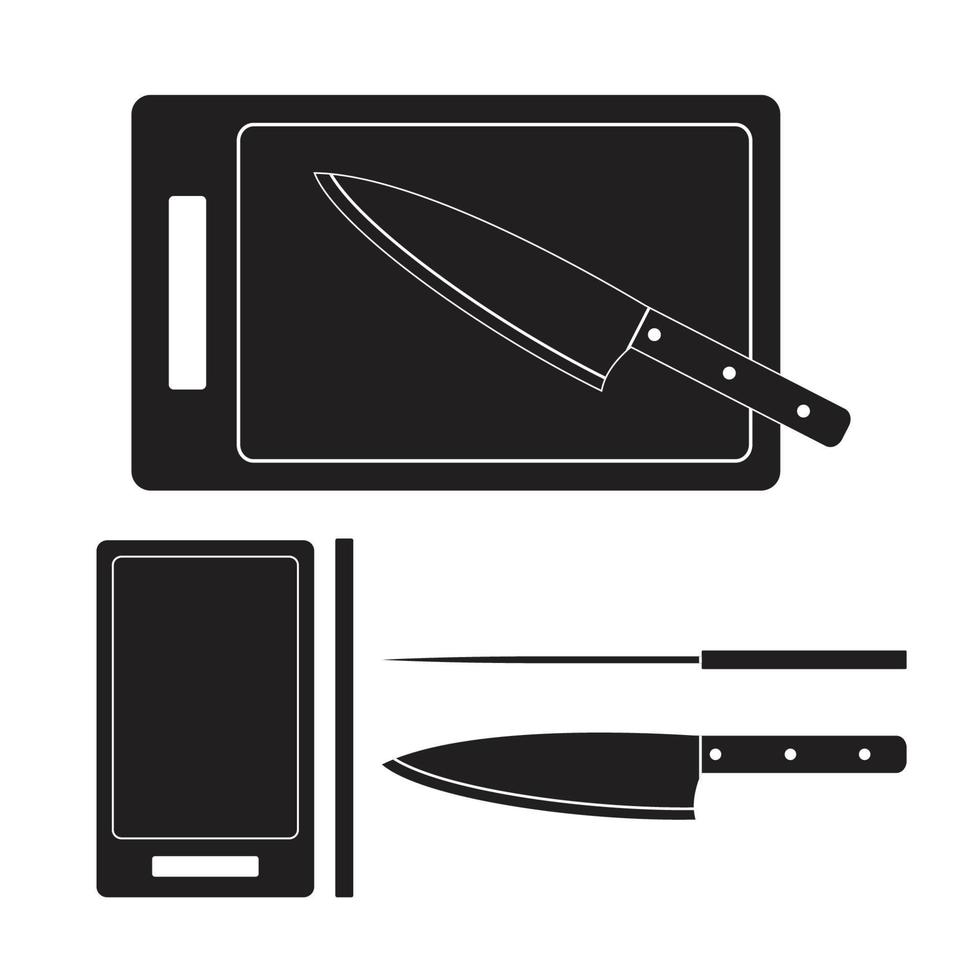 couteau et planche à découper icône illustration vectorielle. signe plat vecteur
