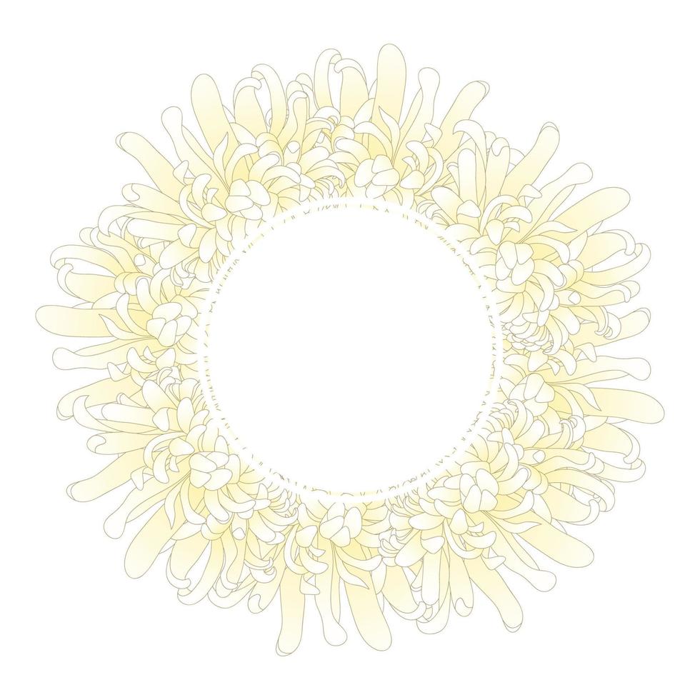 couronne de bannière de fleur de chrysanthème blanc vecteur