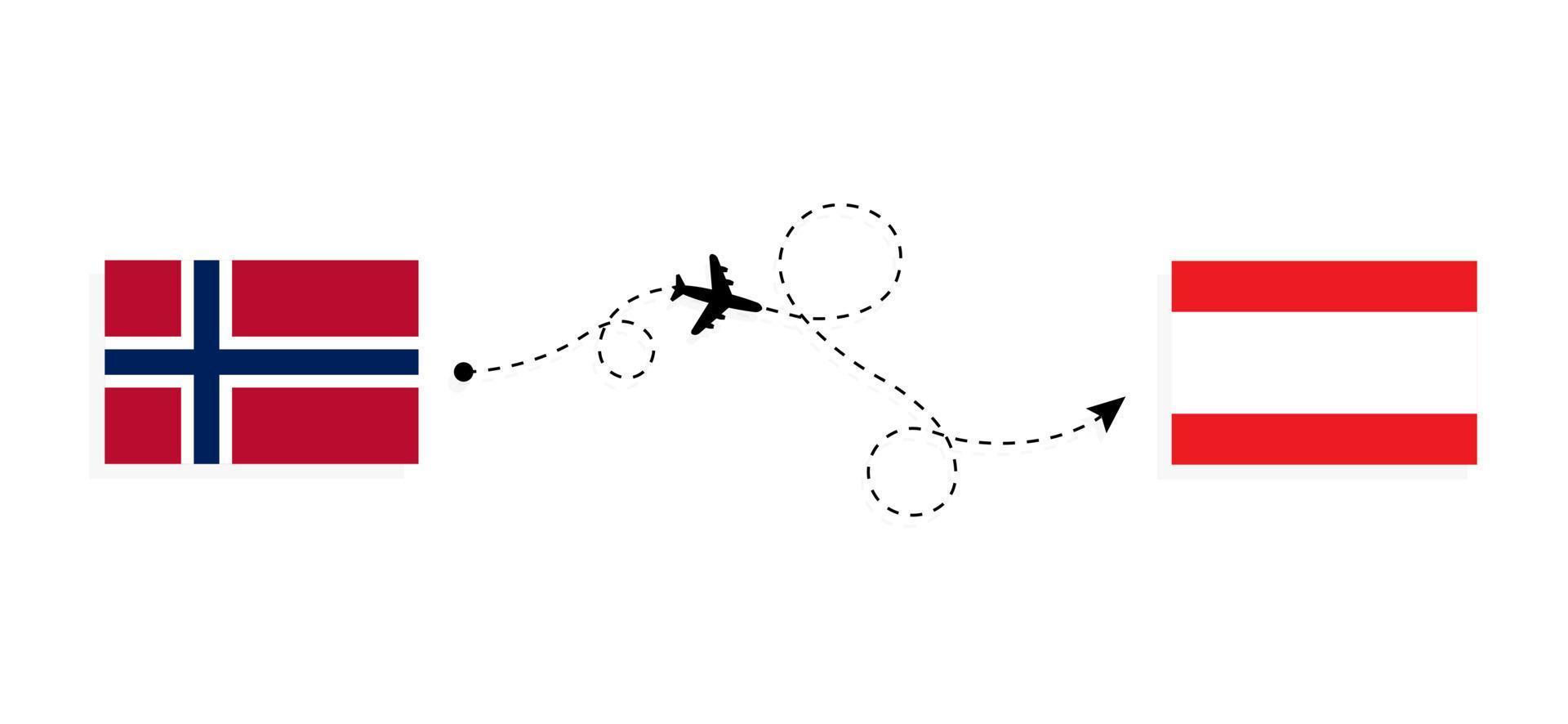 vol et voyage de la norvège au liban par concept de voyage en avion de passagers vecteur