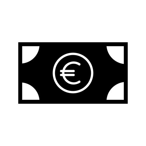 Icône de glyphe de monnaie noir vecteur