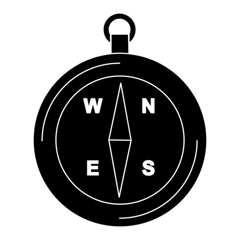 Icône Compass Glyph Black vecteur