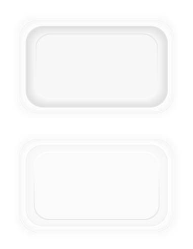 emballage en plastique blanc pour illustration vectorielle de nourriture vecteur