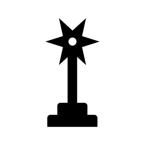 récompense glyphe icône noire vecteur